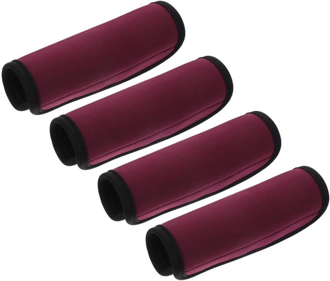 Barbell Pads - Gewichtsstang Bescherming - Krachttraining Thuis - Zweetabsorberend & Antislip - 4 Stuks - Donkerrood
