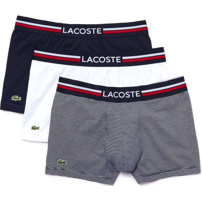 Lacoste Heren 3-pack Short - Navy/Wit/Rood - Maat XS