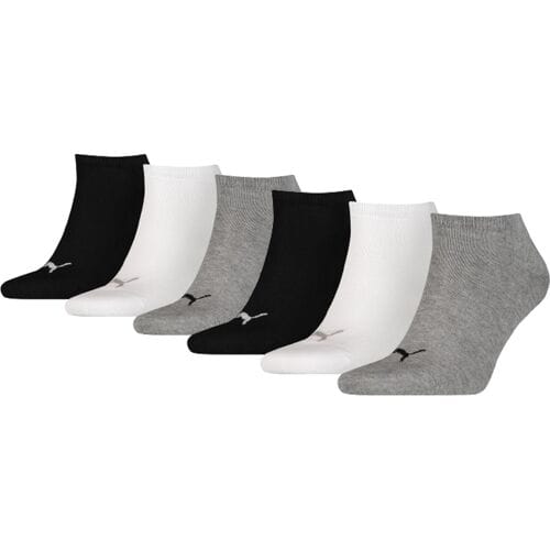 Puma Sneakersokken Plain 6-pack Zwart / Wit / Grijs-35/38
