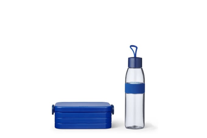 Mepal Lunchbox midi met Waterfles 500 ml - Broodtrommel - 4 boterhammen - Vivid blue