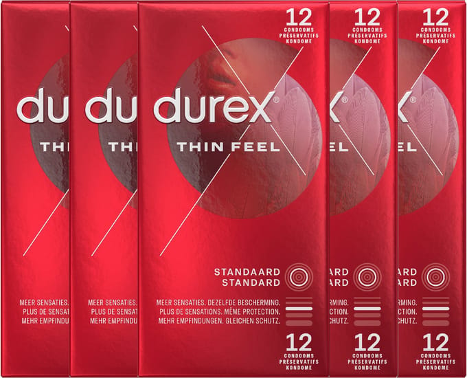 Durex - Condooms - Thin Feel - 6x12 stuks - Voordeelverpakking