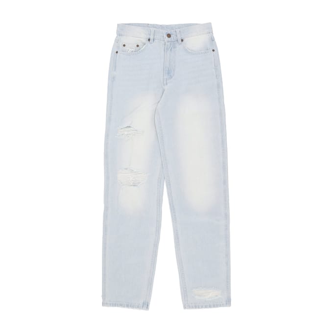 Herenjeans Baggy Five Pocket Heavy Distressed Denim Pant lichtblauw