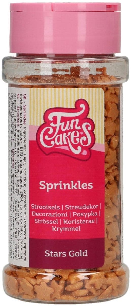 FunCakes Suikerdecoraties - Sterren - Goud - 60g - Eetbare Taartdecoratie