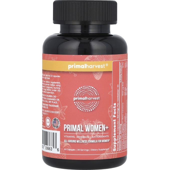 Primal Harvest, Primal Women+, 60 Capsules