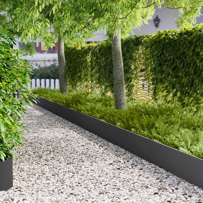 vidaXL - Gazonafboording - met - omgeplooide - bovenrand - 10 - st - 103x30cm - Staal