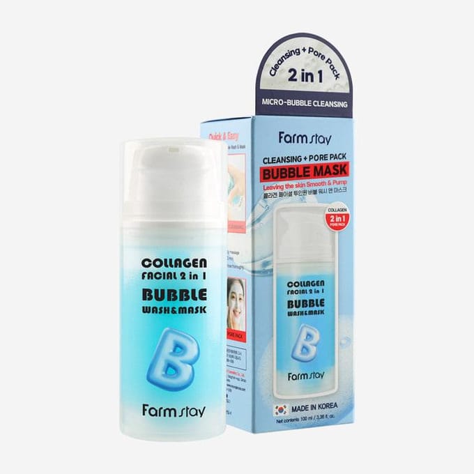Farmstay - Collagen Facial 2 in 1 Bubble Wash & Mask 100ml