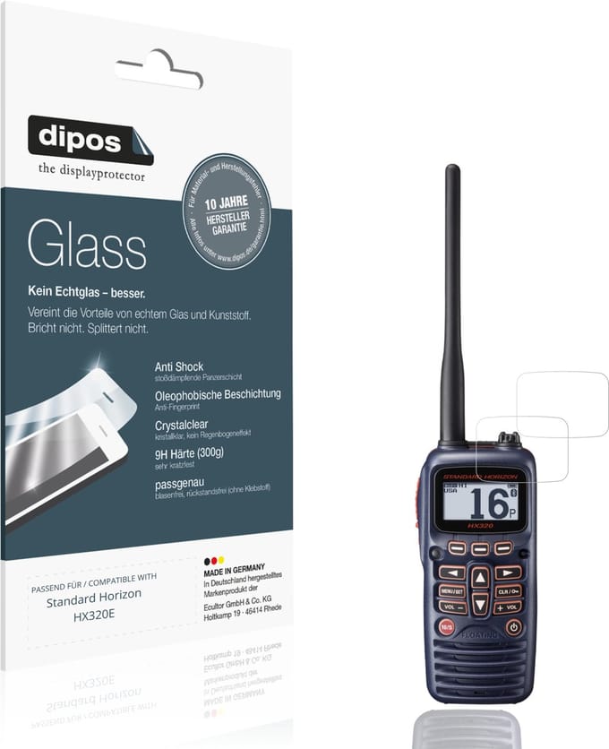 dipos – 2x Pantserfolie geschikt voor Standard Horizon HX320E | 9H Screenprotector
