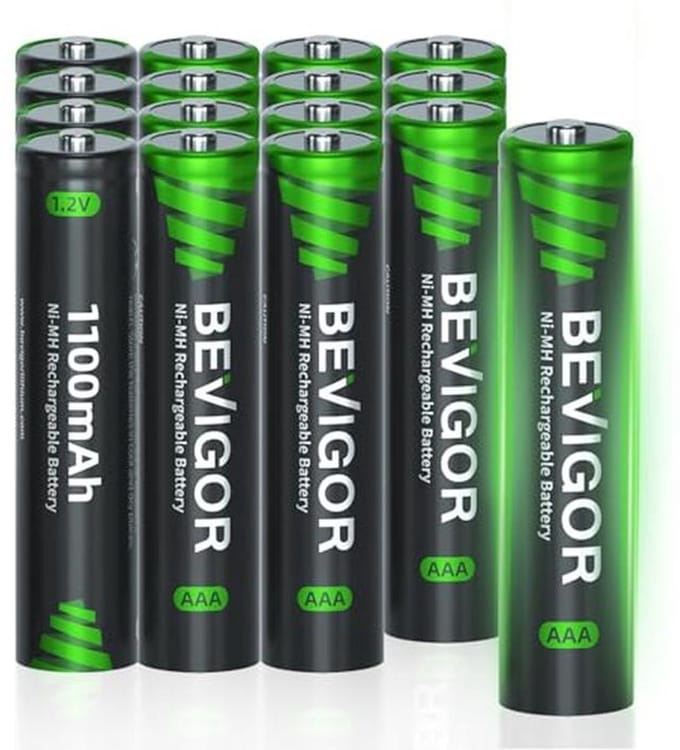 16 AAA Oplaadbare Accu's 1100mAh 1.2V NiMH - Topcapaciteit, Direct Inzetbaar
