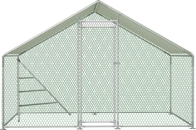 Clruro Kippenren - 3 × 2 m - Volière met Klimrek en Afsluitbare Deur - Metaal