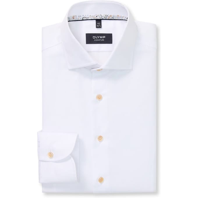 OLYMP Signature Overhemd, Tailored Fit, Signature Kent, Wit