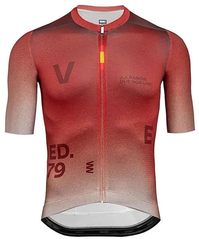 Suarez Lider Vuelta España 2024 Korte Mouw Wielertrui Oranje S Man