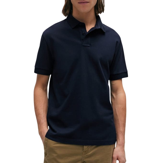 BOSS Orange Passenger Heren Stretch-Katoen Slim-Fit Polo met Logo Patch NOS