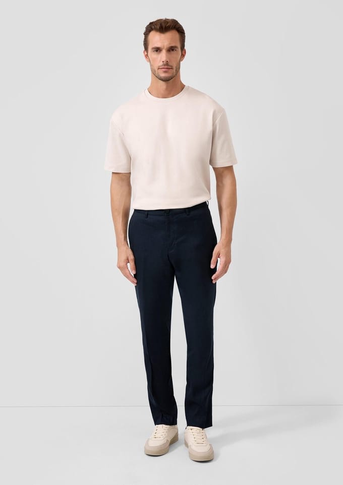pantalon regular fit van linnenmix