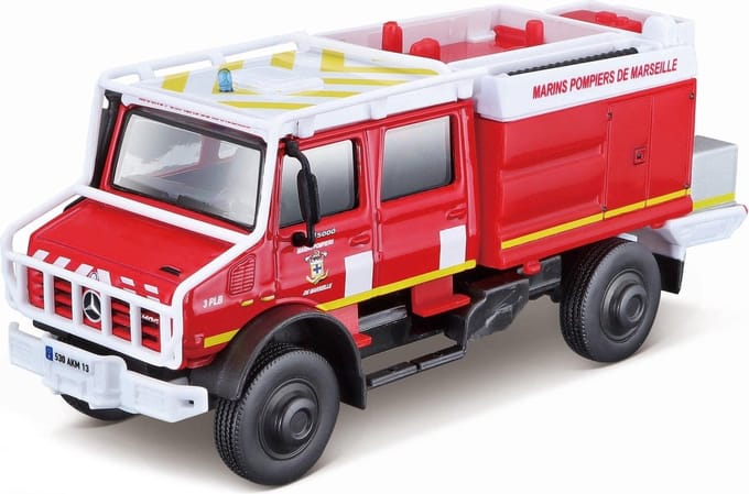 Bburago Mercedes-Benz Unimog - Modelauto - Schaal 1:50 - Rood/Wit