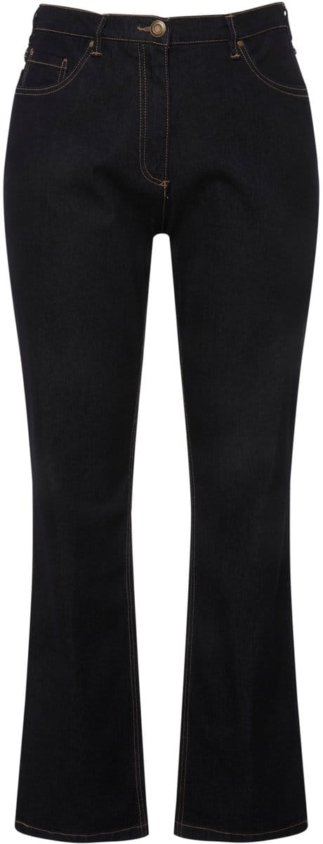 Ulla Popken - Dames - Jeans Mandy rechte pijp stretch 5-pocketmodel - Donkerblauw denim - Maat 62