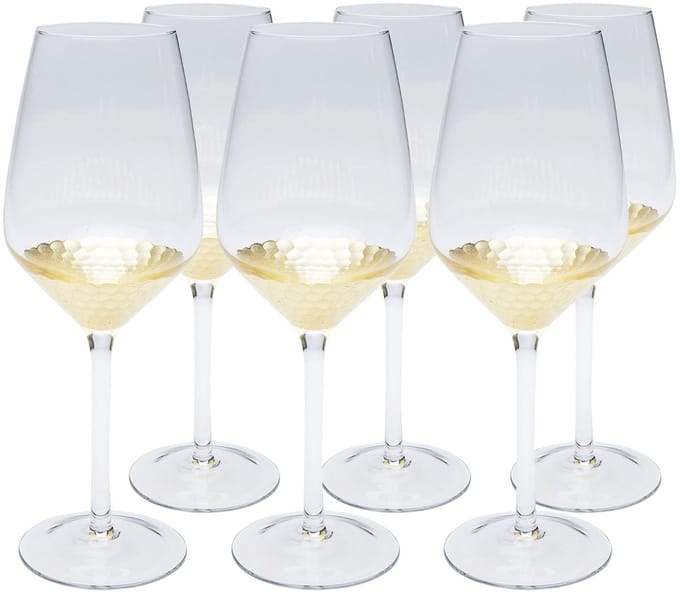 Wijnglazen Wit Gobi (6/set) Kare Design