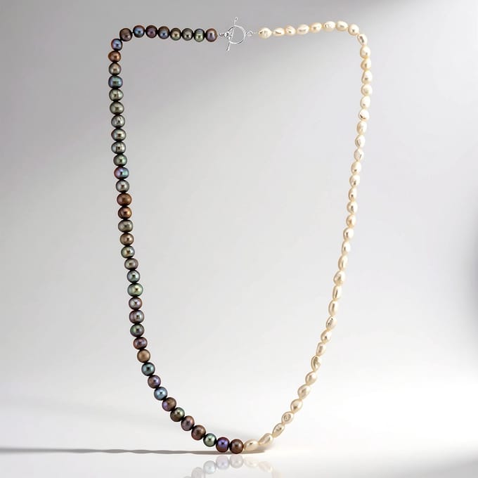 Elegante Zoetwaterparel Zilver Ketting