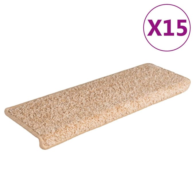 vidaXL - Trapmatten - 15 - st - 65x21x4 - cm - Goud - Rechthoekige - Rand