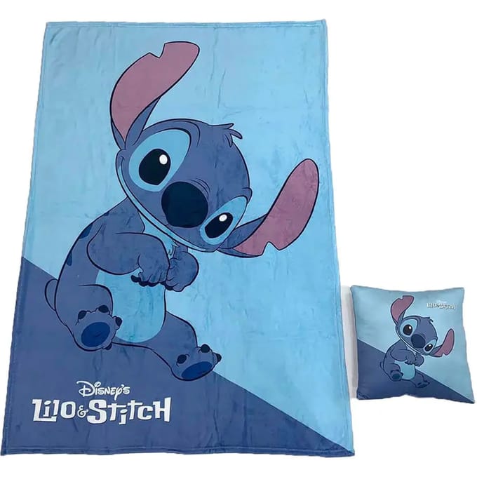 Fleece deken en kussen Disney Stitch