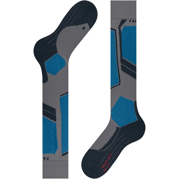 FALKE SK4 warm dun wol functioneel materiaal skisokken heren grijs - maat 46-48