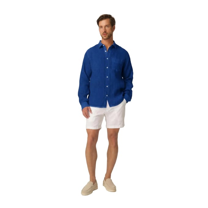 Shirt met lange mouwen Haris Cotton Front Pocket