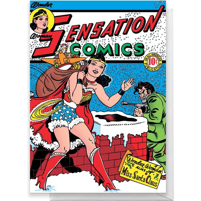 Wonder Woman Christmas Greetings Card - Large Card