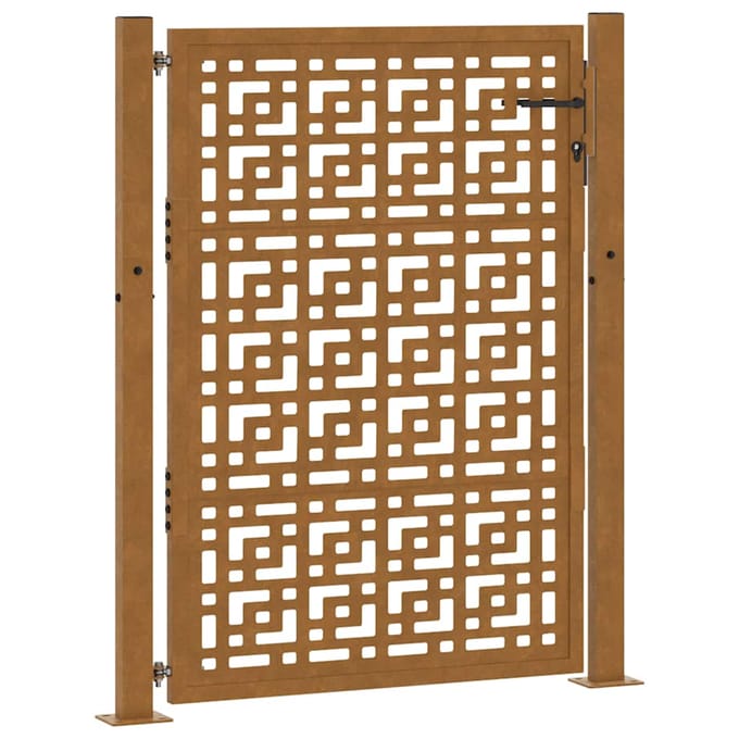 vidaXL - Poort - met - kruisontwerp - 100x125 - cm - weervast - staal