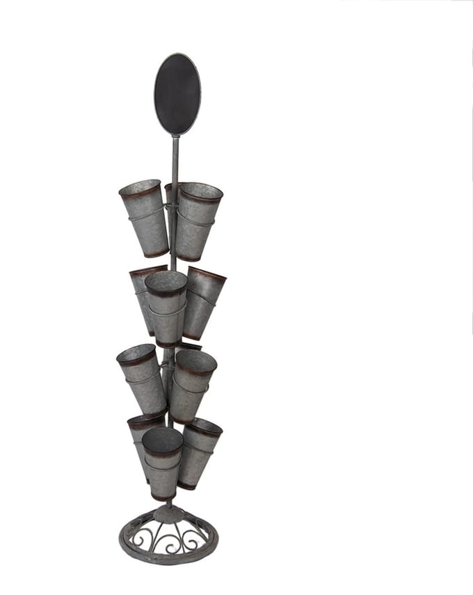 Clayre & Eef Planthouder Ø 36x165 cm Grijs Bruin Metaal