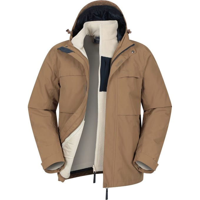 Mountain Warehouse Heren Maple 3 in 1 Waterdichte Jas (Tan)