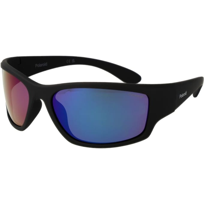 Polaroid Wrap Unisex Matte Zwart Groene Spiegel Gepolariseerd PLD 7005/S