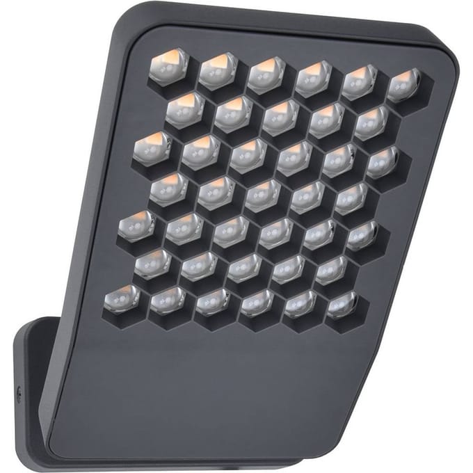 LUTEC LED buiten wandlamp ATLANTIS, donkergrijs, 22 cm, metaal, IP54