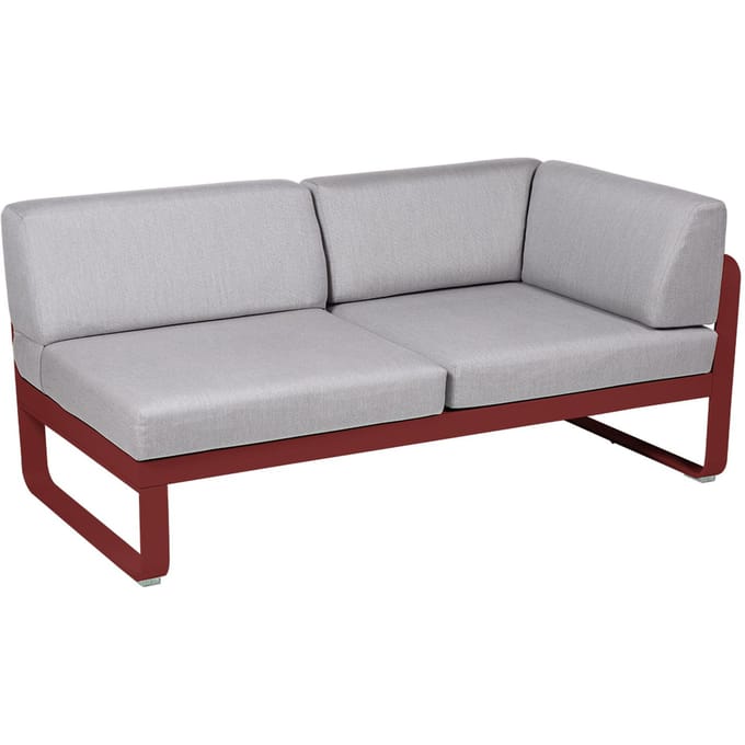 Fermob BELLEVIE hoekmodule rechts - 43 chili mat - 79 Flanelgrijs