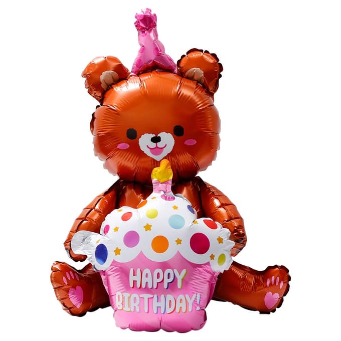 Feestdecoratie Taart Beer Ballon bruin