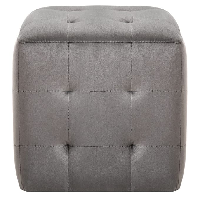 vidaXL - Nachtkastjes - 2 - st - 30x30x30 - cm - fluweel - grijs