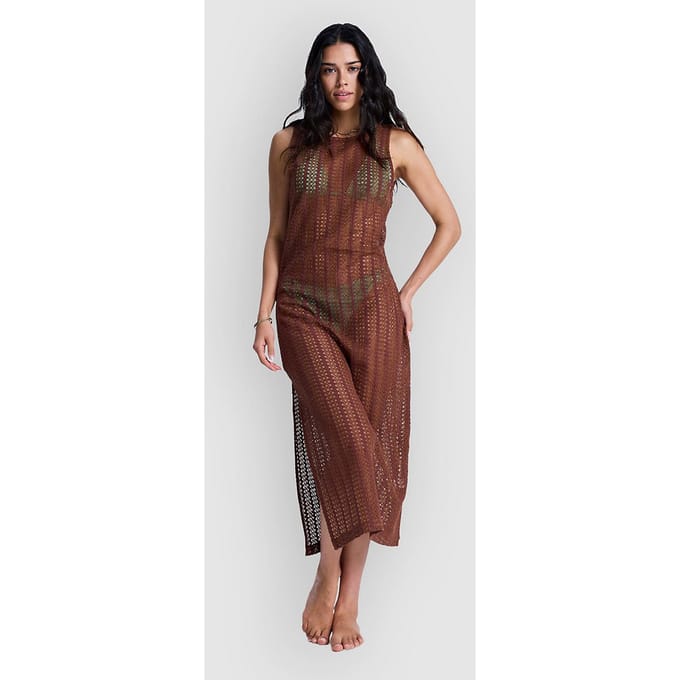 Roxy Playa Mood Mouwloze Jurk Bruin S Vrouw