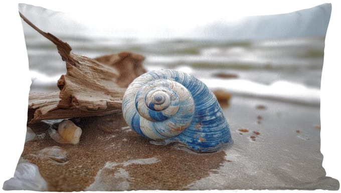 Sierkussens - Kussentjes Woonkamer - 60x40 cm - Schelp - Strand - Blauw - Zee