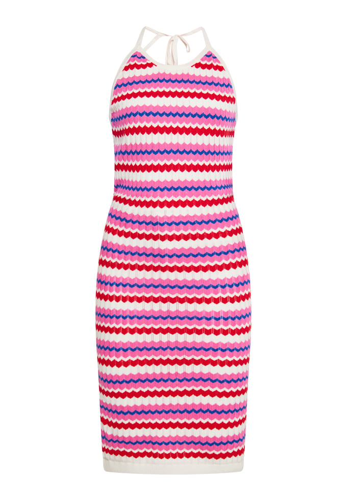 IZIA Jurk Dames Wol Wit Veelkleurig