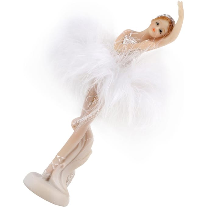 Prachtige dansende balletmeisjes modelbeeld ornamenten knutsel cadeau huisdecoratie (037) white