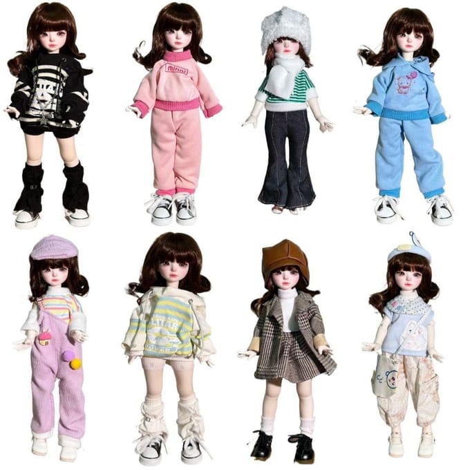 1/6 BJD Pop Mode 30cm Volledige Set Pop Kinderen Meisjes Pop Speelgoed Cadeau Pop Jurk gray
