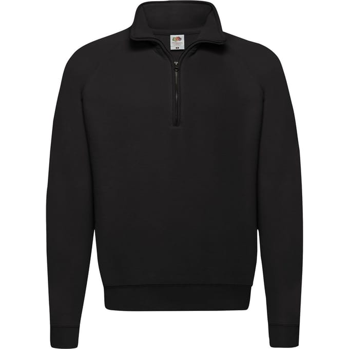 Fruit of the Loom Heren Klassiek Sweatshirt met Ritssluiting (Zwart)