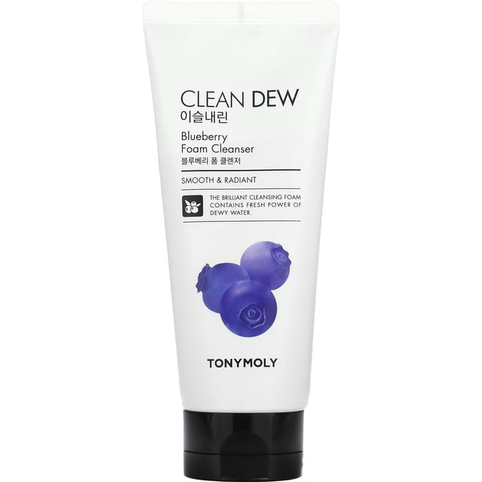 TonyMoly, Clean Dew, Blueberry Schuimreiniger, 180ml white