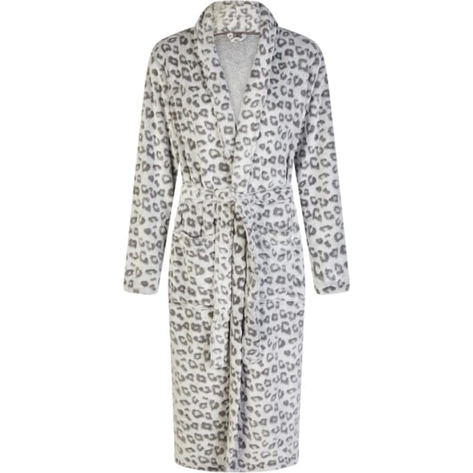 By Louise Dames Badjas Fleece Grijs Panterprint - Maat M