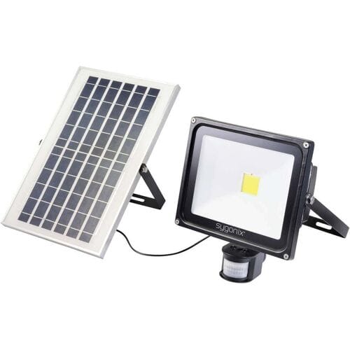 Sygonix SY-5461112 Spot op zonne-energie met bewegingsmelder 50 W Lichtkleur (naam): Neutraalwit