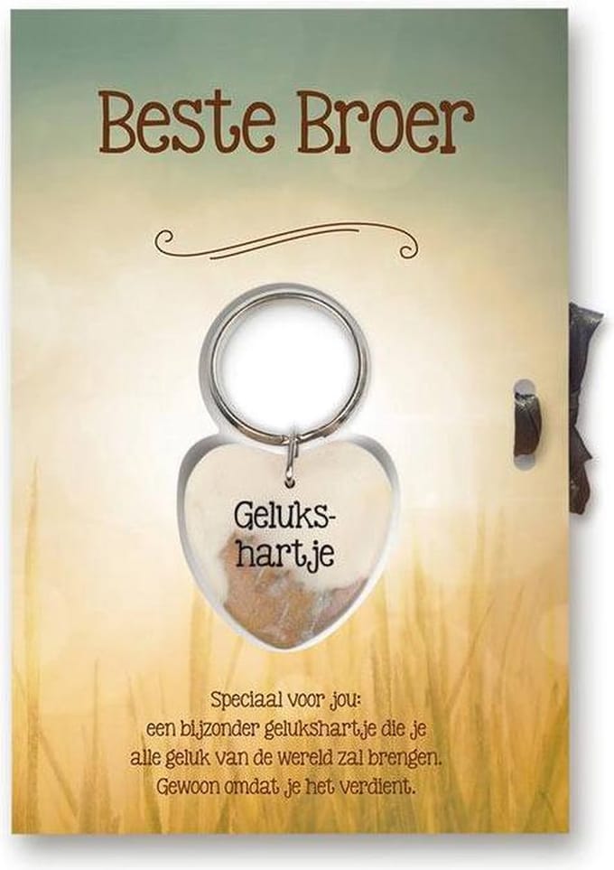 Gelukshart Sleutelhanger Giftcard  Beste Broer