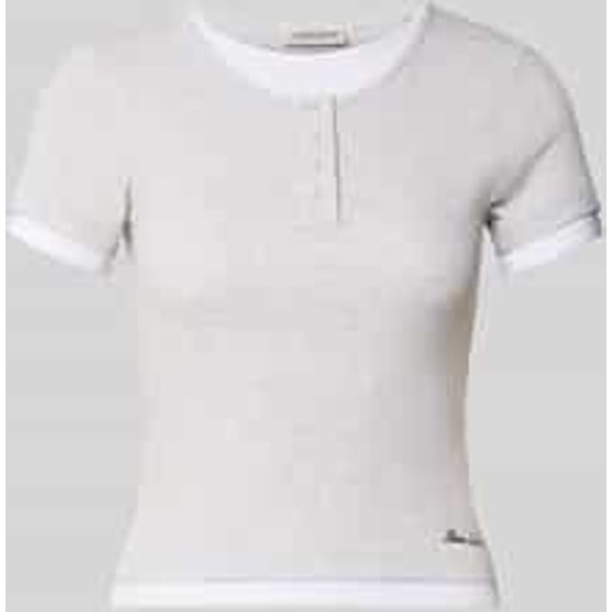 slim fit T-shirt met gestikt logo