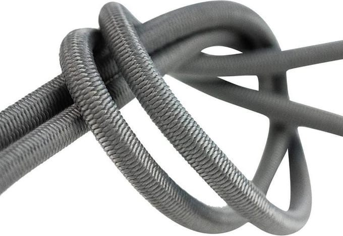 Afdekzeilwinkel - Elastisch koord 6mm grijs op rol - 10 meter