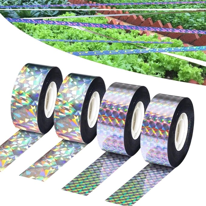 Reflecterende vogelafweerband voor effectieve vogelbescherming, ideaal voor tuin en erf