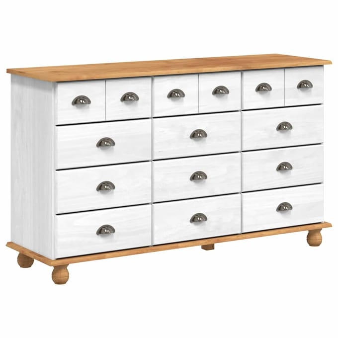 vidaXL - Ladeblok - ASKIM - Wit - 79 - x - 40 - x - 133,5 - cm - Massief - grenenhout