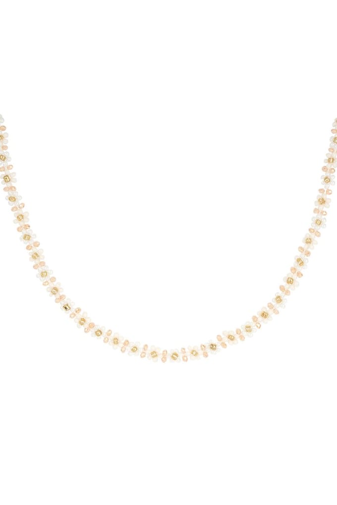 Bijoutheek Collier Bloemen Wit