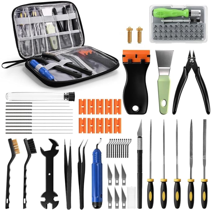 Complete 3D Printer Tool Set voor Model Post-Processing, Nozzle Cleaning, Afwerking en Reiniging Accessoires